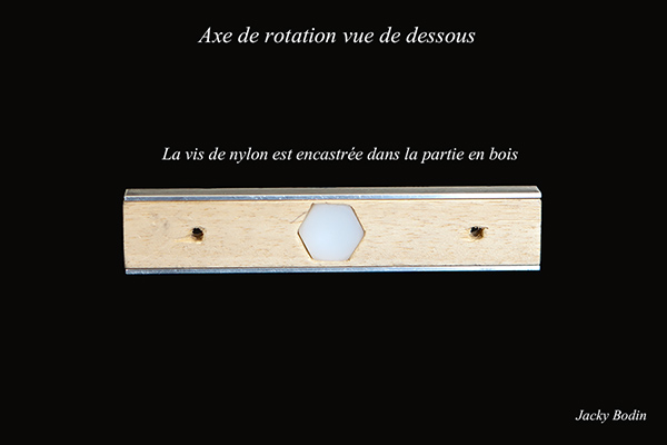 Axe de rotation de l'écran vu de l'intérieur